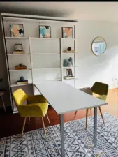 Murphy bed when transformed into a desk