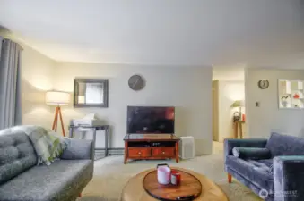 Another view of living room from the fireplace