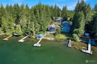This home also has a well built bulkhead and offers beauiful steps that take you into the water.
