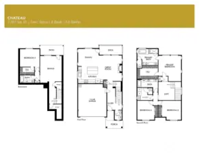 Chateau floor plan with fully finished, walk-out basement