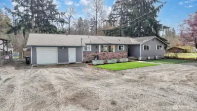 Enjoy the ease of having a semi circle driveway, one car garage and ample space for guests to park. Room to store RV, boats, toys, etc too!