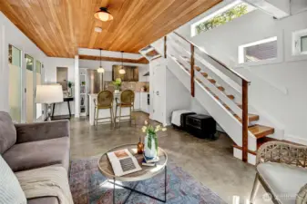 Storage is top of the list element for high-efficiency. There are grand storage systems in subtle locations in nearly every room.  The kitchen pantry tucked under the stairs is surprisingly a walk-in Costco sized unit!
