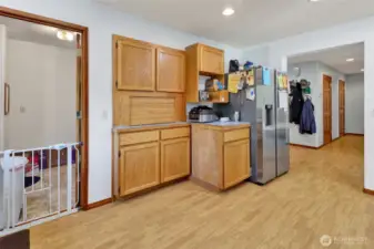 Main floor kitchen and walk in pantry.