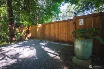 Gated entrance affords desirable privacy