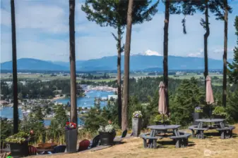 Picnic and firepit with fabulous water and mountain views!