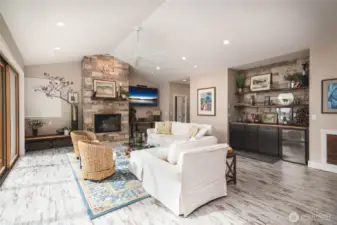Wet bar is perfect for entertaining