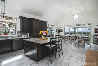 Kitchen is open to the dining area
