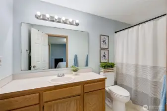 Attached full bathroom to the primary.