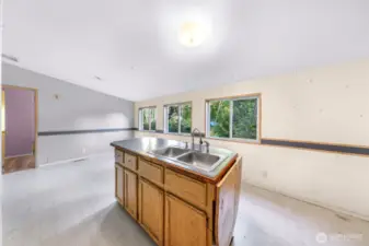 Prep kitchen island, great for entertaining