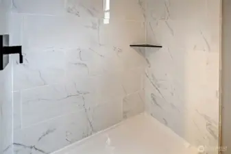 Gorgeous, brand new tile shower!!