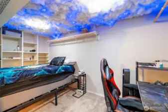 Large closet/storage area that is currently being used as bedroom.