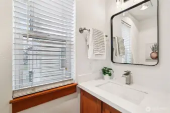 Handy powder room on the main level.