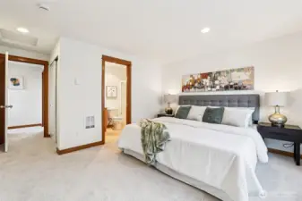 Plenty of room for a king-sized bed in this primary suite.