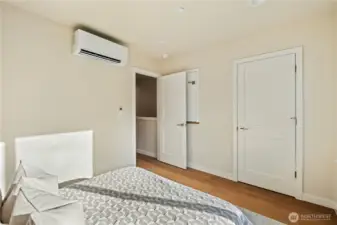 Mini-splits in each room keep things comfortable.