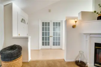 French doors to another room:  office, guest quarters, workout or yoga studio - you choose!