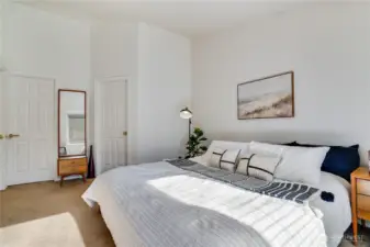 Owner's Suite fits a California King bed and has a large closet and private bathroom.