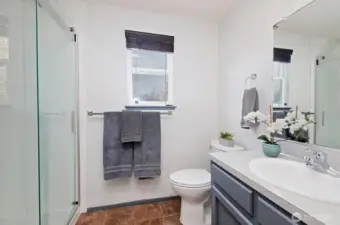 Primary bathroom renovated in 2022