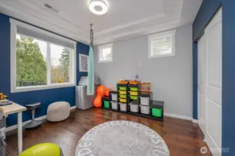 Full bedroom off the kitchen