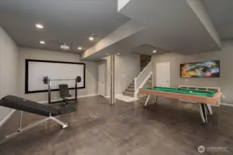 Virtually staged basement