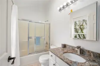 En suite full bath off of 2nd bedroom