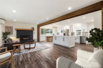 A similar beam will be in place prior to closing. This one is virtually placed.