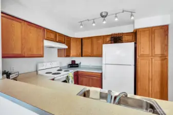 View of the kitchen from dining area