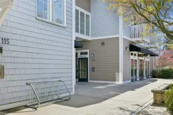 Looking toward the building entrance. There are only two townhomes in this building.