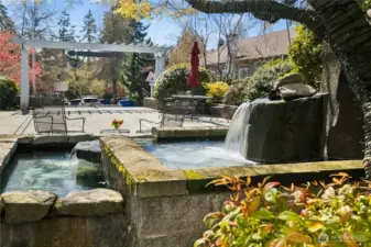 The fountain in the central courtyard.