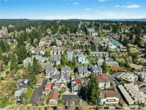Looking North toward the schools.