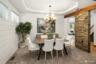 The open concept dining room is a great place to entertain!