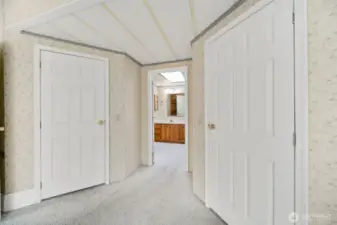 Double walk-in closets to primary bedroom.