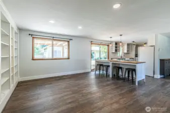 From mud room into family room & kitchen