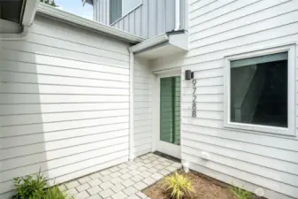 Charming French door entry to Unit B.