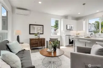 Open, light floorplan