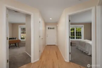 VIEW OF FRONT DOOR FROM LIVING/DINING AREA