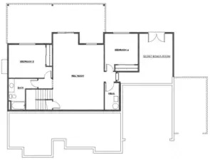 Lower Daylight Basement Level. Layout is approximate.