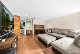 The lower level family room.