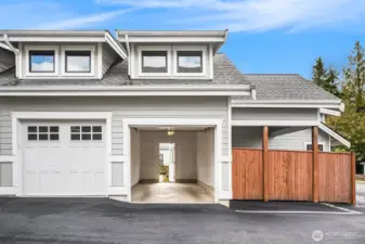 Front side of detached Garage - showing individual parking stall & room for storage