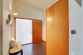 Entry and coat closet.