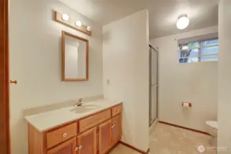 3/4 bath downstairs.