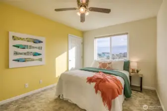 Second bedroom with 2 closets for lots of storage