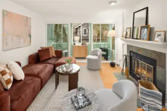 This is where warm nights meet bright mornings — a wood burning fireplace for winter evenings and a sun-soaked nook that feels like your own little enclosed, light-filled retreat.