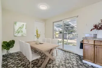 Kitchen eating area Virtually staged