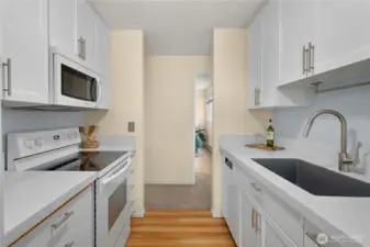 Follow the kitchen to the bright bedrooms and bathrooms!