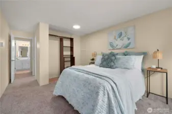 Spacious bedroom #2 with functional built-ins.