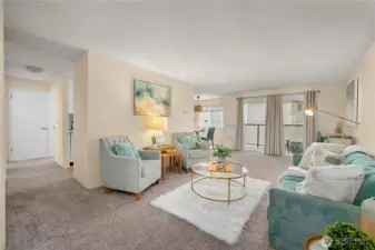 Step inside to find a 946 sqft covered by natural light.