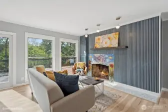 Tall windows, newer paint and flooring.