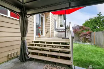 Gazebo, deck and garden