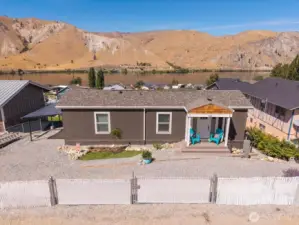 Expansive Views! Aerial view of front of home.