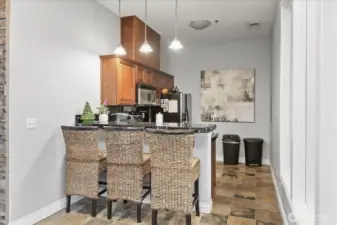 Small kitchen for serving dishes